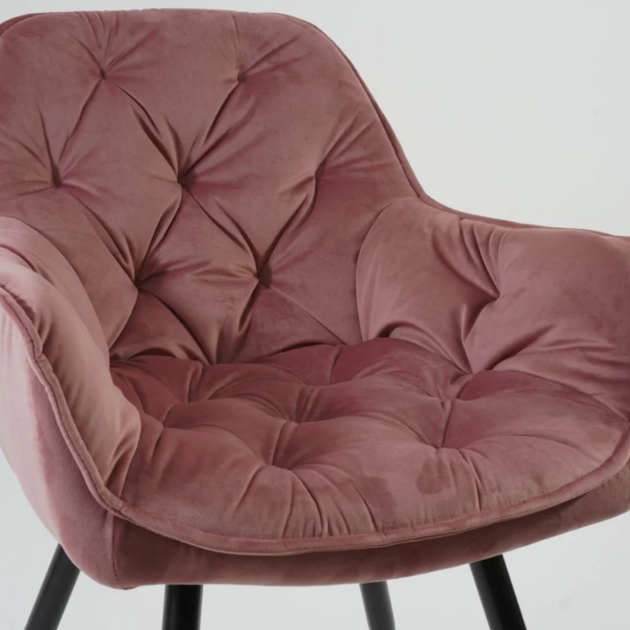 Крісло м'яке зі спинкою Signal Cherry Velvet Bluvel 52 (Пудра, вельвет) - Фото 6 Крісло м'яке зі спинкою Signal Cherry Velvet Bluvel 52 (Пудра, вельвет) - зображення 6