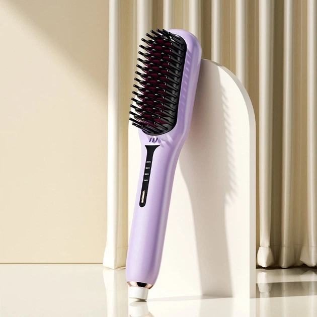 Расчёска-выпрямитель для волос Brush B526 с турмалиновой керамикой, 3 режима Фиолетовый - изображение 8
