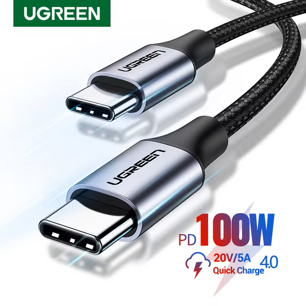 Кабель UGREEN US316 Type-C 5А 100W QC4.0 1 м чорний (2000127) - зображення 4