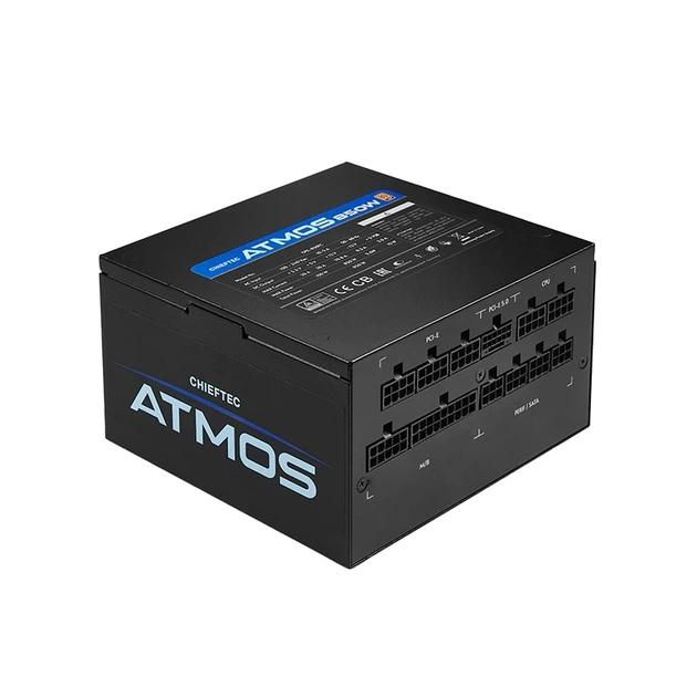 Блок питания CHIEFTEC Atmos (850W), >90%, 80+ Gold, 120мм FDB, 1xMB 24pin(20+4), 2xCPU 8pin(4+4), 4xMolex, 9xSATA, 2xPCIe 8pin(6+2), 1xPCIe GEN5 16pin, Fully Modular - изображение 6