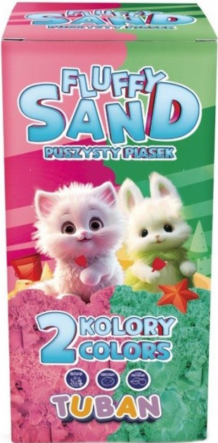 Набір для творчості Tuban Fluffy Sand 2 x 70 г Рожевий/Зелений (5901087037895) - зображення 1