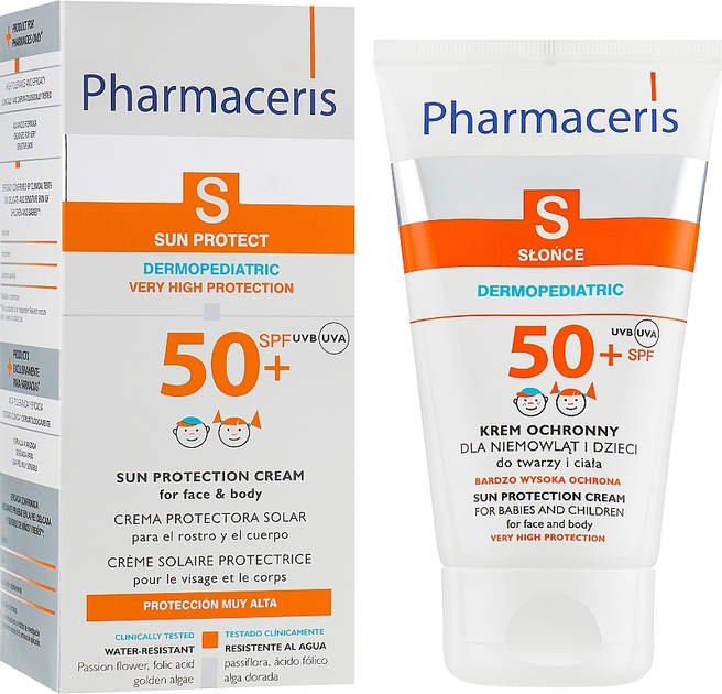 Крем для защиты от солнца для детской кожи лица и тела Pharmaceris S ...