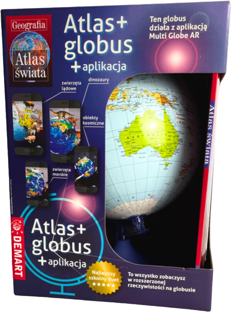 Globus Demart z atlasem świata 22 cm (9788379125623) - obraz 2