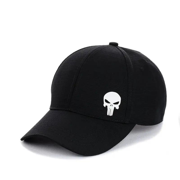 Тактичнакепка на липучках Punisher (Ріп-стоп) (One-size) Чорний з білим - зображення 1