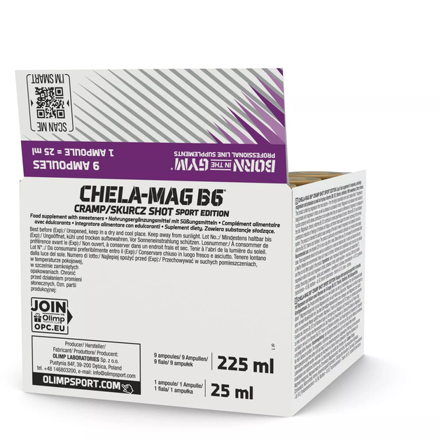 Suplement diety Olimp Chela-Mag B6 Skurcz Shot Sport Edition Ampułka szklana 9 x 25 ml Wiśniowy (5901330090752) - obraz 5
