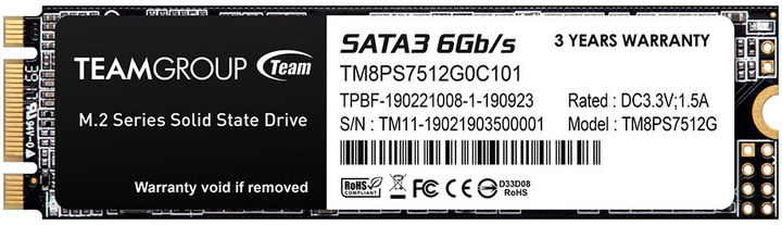 SSD dysk Team Group MS30 512GB M.2 SATA (TM8PS7512G0C101) - obraz 1