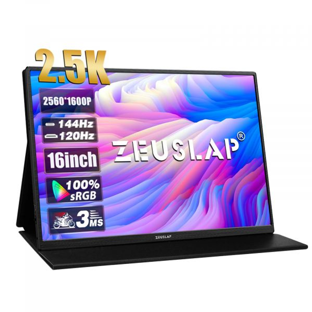 Портативний монітор Zeuslap p16k black 16" 2560x1600 - изображение 1