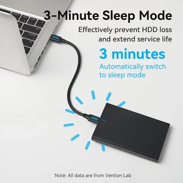 Зовнішня кишеня Vention для 2.5" HDD/SSD USB 3.0 Micro-B Black (KPAB0) - зображення 3