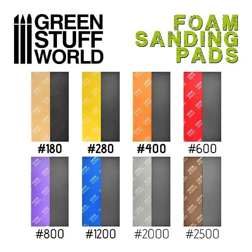Шлифувальна губка GREEN STUFF WORLD Foam Sanding Pads - Fine Grit Assortment (pack x20) - Фото 3 Шлифувальна губка GREEN STUFF WORLD Foam Sanding Pads - Fine Grit Assortment (pack x20) - изображение 3