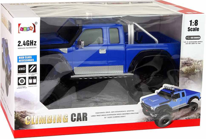 Машинка на радіокеруванні LEAN Toys Clumbing Car 52 см Синя (5904204757942) - зображення 1