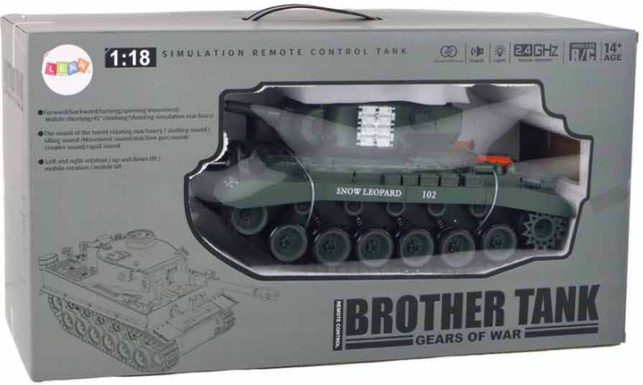 Танк на радіокеруванні LEAN Toys Leopard RC Remote Controlled Cannon 1:18 Сірий (5905679078075) - зображення 6