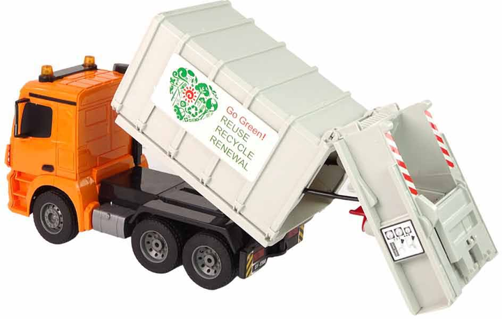 Сміттєвоз на радіокеруванні LEAN Toys Mercedes-Benz Antos Garbage Truck Помаранчево-сірий (5905323210370) - зображення 4