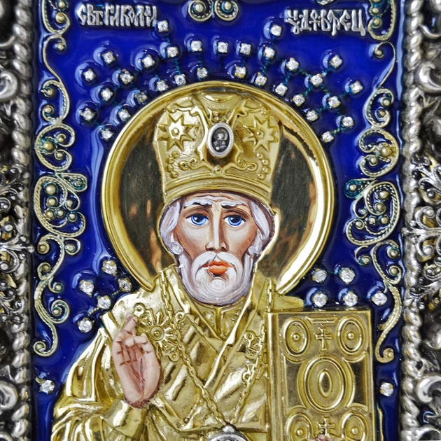 Икона "Святой Николай Чудотворец" в киоте - изображение 5