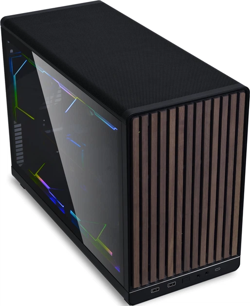 LIAN LI A3-mATX WD MiniITX PCケース ブラックウッド LIANLI A3-mATX 木製フロント Micro ATXケース