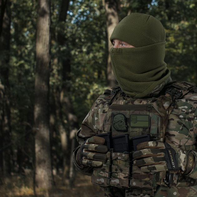 Флисовый баф FrostWrap Ukrarmor с плотностью 280/м2. Теплоизоляция Slimex. Цвет ranger green S/M - изображение 2