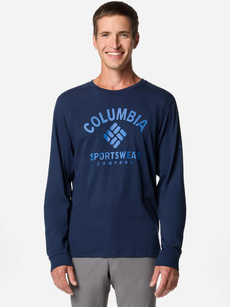 Лонгслів чоловічий Columbia Rockaway River Graphic LS Tee 2022191467 S Темно-синій (195981216554) - зображення 1