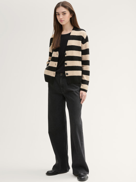 Kardigan damski Tom Tailor 1043340 XL Beżowy/Czarny (4068127056368) - obraz 3