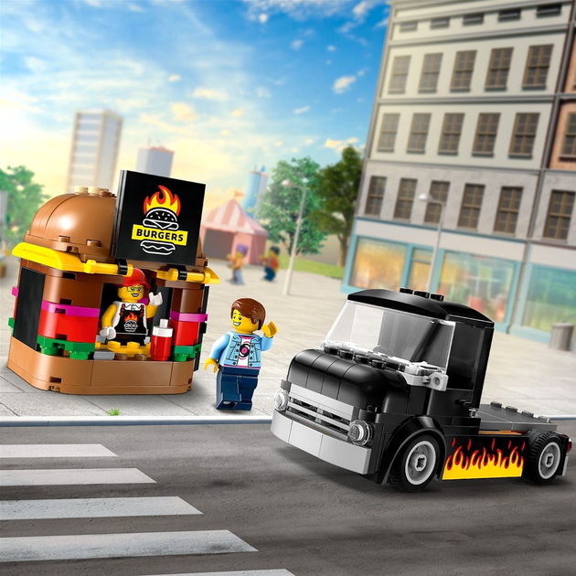 Конструктор LEGO City Вантажівка з бургерами 194 деталі 6 шт (60404) - зображення 5