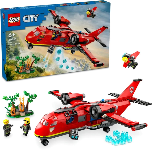 Zestaw klocków LEGO City Pożarowy samolot ratowniczy 478 elementów 3 szt (60413) - obraz 2