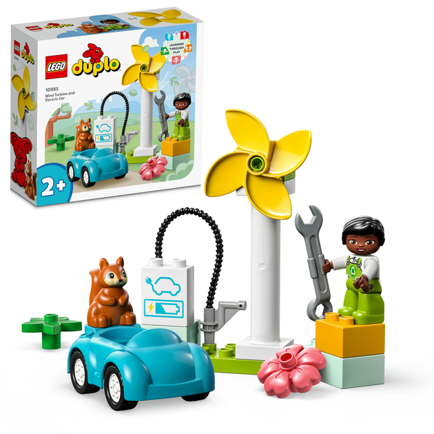 Конструктор LEGO Duplo Електромобіль та вітряна турбіна 16 деталей 6 шт (10985) - зображення 2