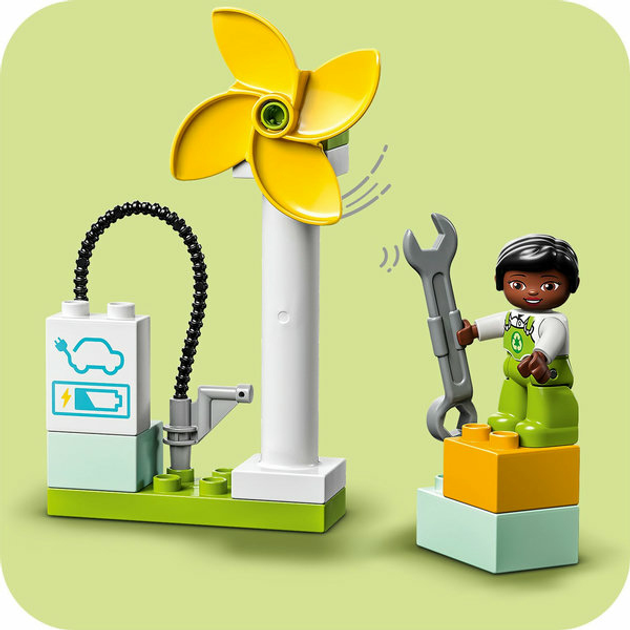 Zestaw klocków LEGO Duplo Samochód elektryczny i turbina wiatrowa 16 elementów 6 szt (10985) - obraz 5