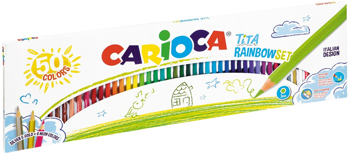 Zestaw kolorowych ołówków Carioca Tita Rainbow 3 mm 50 szt (8003511429904) - obraz 1