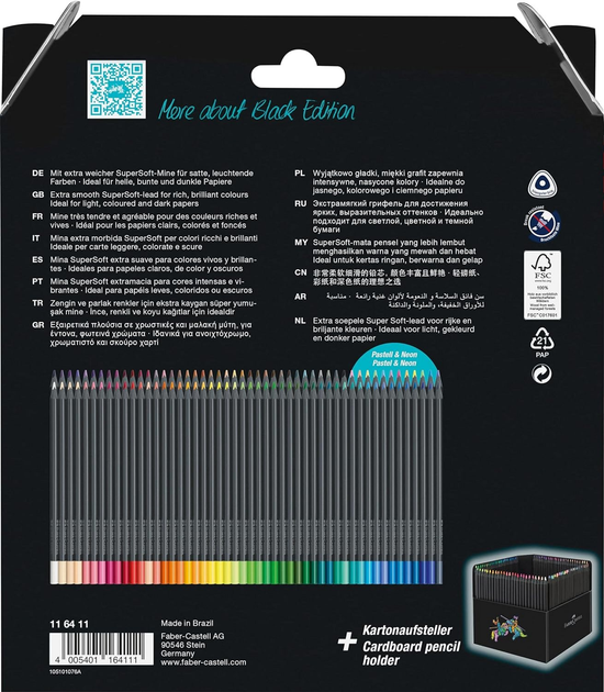 Набір кольорових олівців Faber-Castell Black Edition 100 шт (4005401164111) - зображення 3