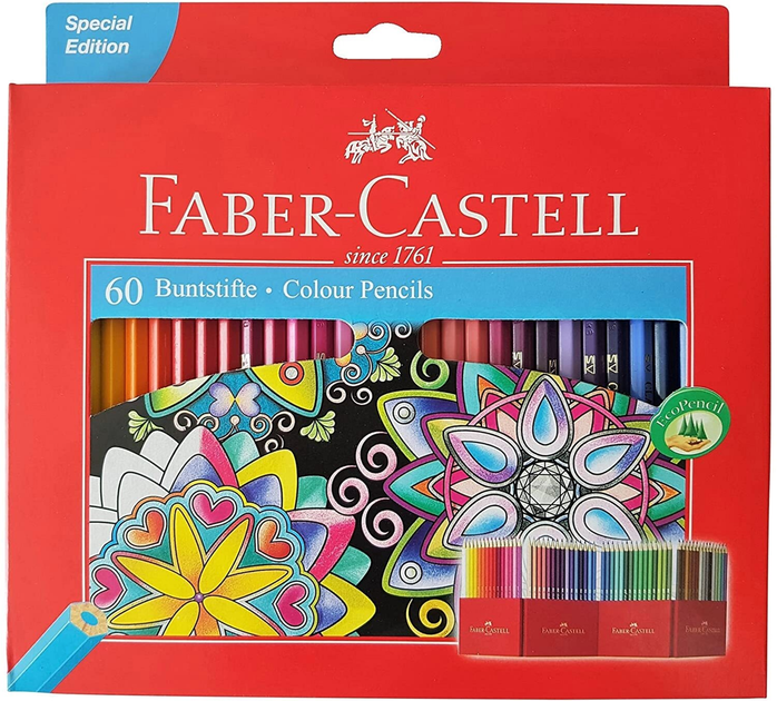 Zestaw kolorowych ołówków Faber-Castell Zamek 3.3 mm 60 szt (4005401112600) - obraz 1