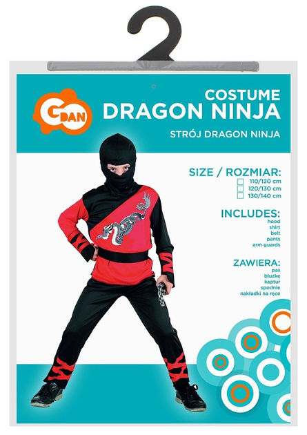 Strój karnawałowy Godan Dragon Ninja 120-130 cm (5901238619932) - obraz 1