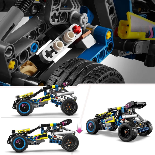 Zestaw klocków LEGO Technics Race Buggi Off Road 219 elementów 4 szt (42164) - obraz 8