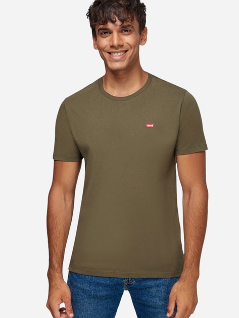 Koszulka męska bawełniana Levi's Ss Original Hm Tee 56605-0021 M Oliwkowa (5400599850683) - obraz 1