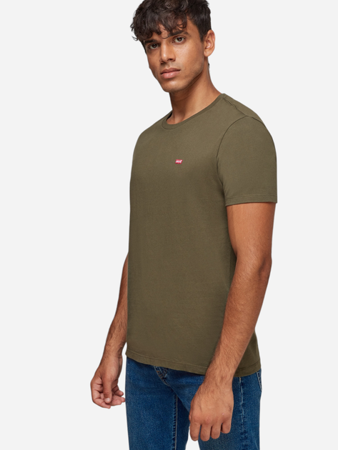 Футболка бавовняна чоловіча Levi's Ss Original Hm Tee 56605-0021 S Оливкова (5400599853080) - зображення 3