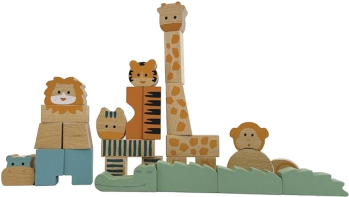 Конструктор дерев'яний Egmont Toys Animal Blocks Jungle Animals (5420023041616) - зображення 1