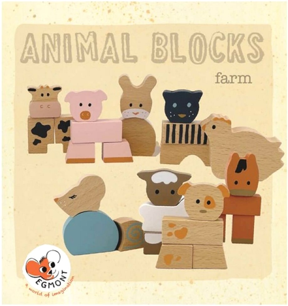 Конструктор дерев'яний Egmont Toys Animal Blocks Farm Animals (5420023041609) - зображення 2