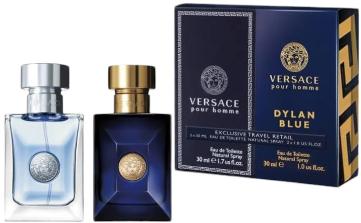 Zestaw dla mężczyzn Versace Pour Homme Woda toaletowa 30 ml + Dylan Blue Woda toaletowa 30 ml (8011003839261) - obraz 1