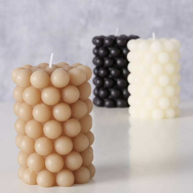 Świeczka Boltze Home Pearls 10 x 7 cm Czarna (5902973433494) - obraz 2