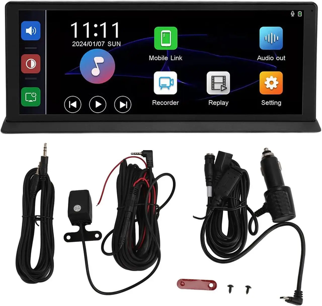 Відеореєстратор автомобільний 10.26" сенсор Full HD ADAS WiFi Carplay Bluetooth FM-transmit Airplay Hands Free 2 камери с1026 - изображение 7