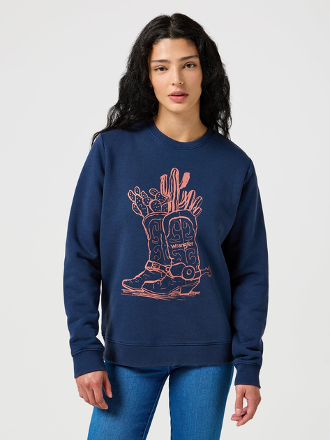 Світшот жіночий Wrangler 112356627 L Темно-синій від Rozetka на платформі USKIDKA Акція на Світшот жіночий Wrangler 112356627 L Темно-синій від Rozetka