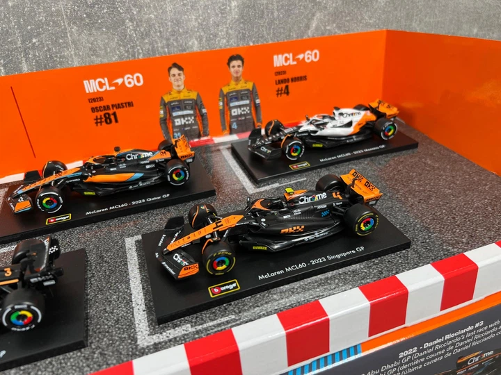 Bburago RB18 & MCL60 ミニカーセット Набор коллекционных моделей Bburago F1 Set 6 шт. McLaren 1/43