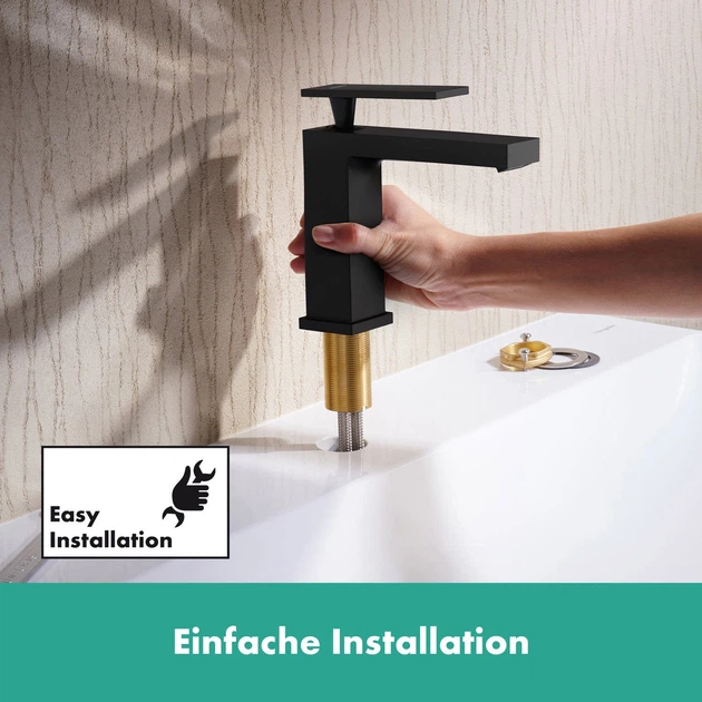 Змішувач для умивальника з джойстиком HANSGROHE Tecturis E EcoSmart+ чорний латунь 73011670 - зображення 7