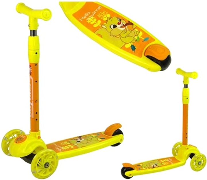 Hulajnoga dziecięca LEAN Toys Trójkołowa Żółta (5904665995259) - obraz 4