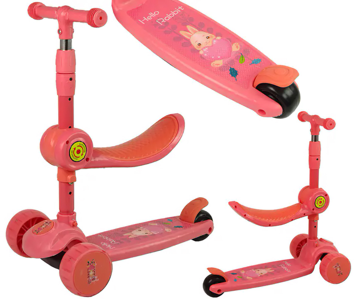 Hulajnoga dziecięca LEAN Toys Balansowa Trójkołowa Różowa (5904665995280) - obraz 7