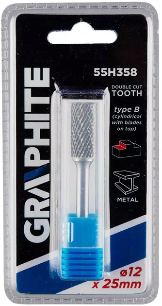Frez do metalu Graphite HM 12 x 25 mm typ B 55H358 (5902062509024) - obraz 3