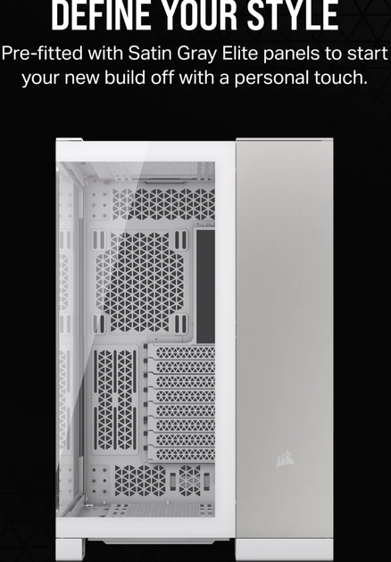 Корпус Corsair 6500X Mid-Tower White/Satin Gray Aluminum (CC-9011285-WW) - зображення 10