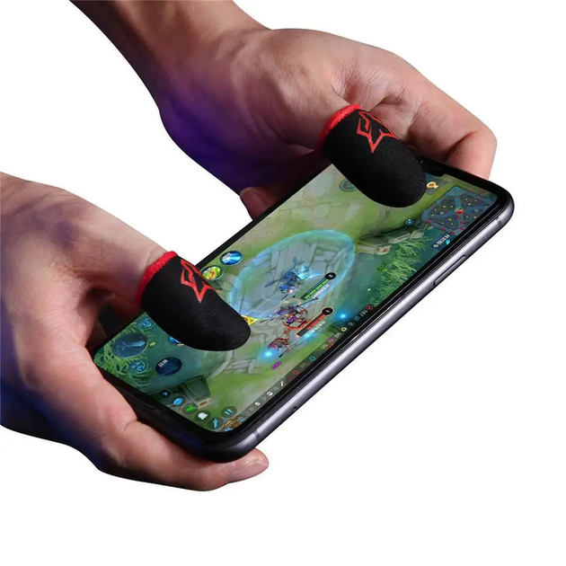 Игровые геймерские напальчники Sarafox Wasp Feelers v1 для пабга игры на телефоне пубг pubg mobile 2 пары Черный с красным - изображение 3