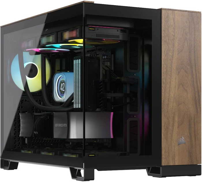 Obudowa Corsair 2500X Micro ATX Black/Walnut Wood (CC-9011286-WW) - obraz 5