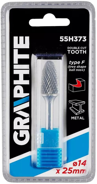 Фреза по металу Graphite HM 14 x 25 мм тип F 55H373 (5902062509178) - зображення 3