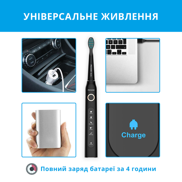Ирригатор Pecham travel black PC-1581 + Электрическая зубная щетка PECHAM Black Travel PC-080 (комплект) - изображение 14