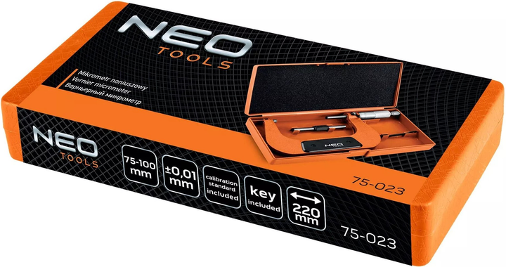Мікрометр NEO Tools 75 - 100 мм 75-023 (5907558491579) - зображення 5