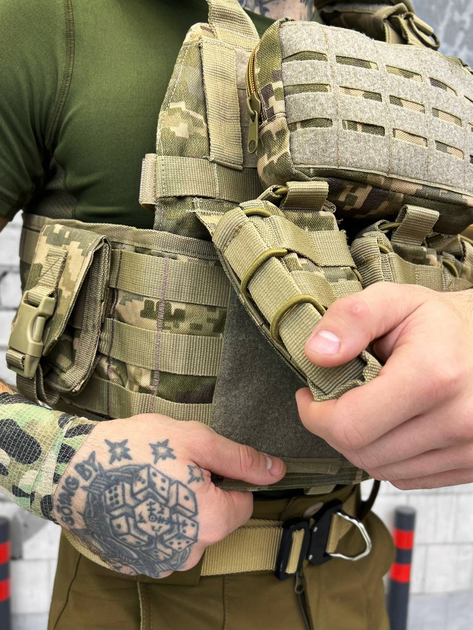 Плитоноска Cordura із системою MOLLE та регульованими лямками Піксель - зображення 2